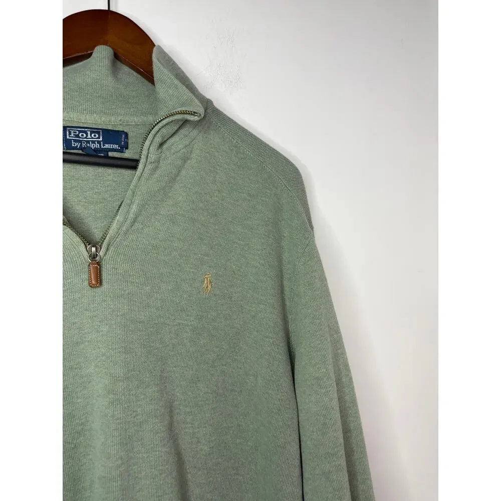 Polo Ralph Lauren Double-Knit Mesh Quarter-Zip Sweatshirt Size Large